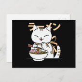 Cute Cat Eating Ramen | Cat en Ramen Lover Briefkaart (Voorkant / Achterkant)