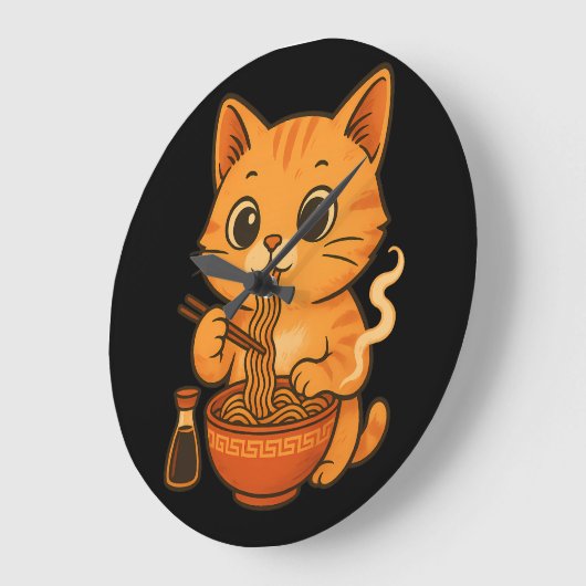 Cute Cat Eating Ramen Grote Klok (Hoek)