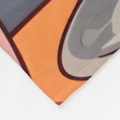 Cute Cat Eating Ramen Noodles Fleece Deken (Hoek)