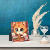 Cute Cat Eating Ramen Noodles Fotoplaat (Insitu)