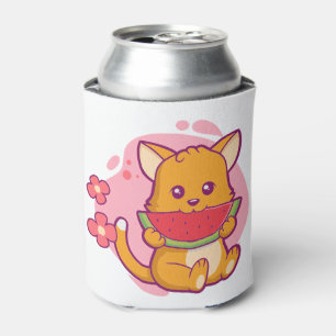 Cute Cat Eating Watermelon Kawaii Blikjeskoeler