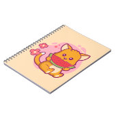 Cute Cat Eating Watermelon | Kawaii Notitieboek (Linkerzijde)
