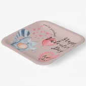 Cute Cat en ballon Valentijnsdag Papieren Bordje (Gebogen)