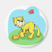 Cute Cat en Bird Magneet (Voorkant)
