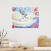 Cute Cat en Fairy Poster van Molly Harrison (Keuken)