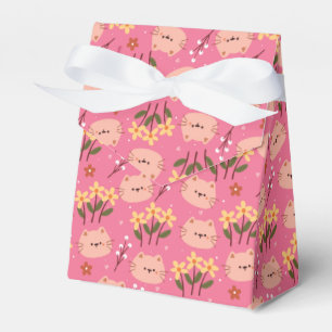 Cute Cat en Flowers Bedankdoosjes