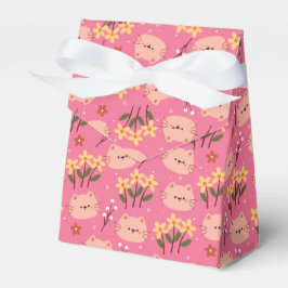 Cute Cat en Flowers Bedankdoosjes