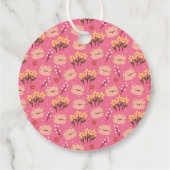 Cute Cat en Flowers Bedankjes Labels (Achterkant)