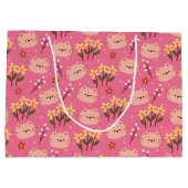Cute Cat en Flowers Groot Cadeauzakje (Achterkant)