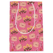 Cute Cat en Flowers Medium Cadeauzakje (Voorkant)