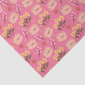 Cute Cat en Flowers Tissuepapier (Detail)