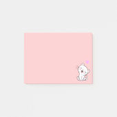 Cute Cat en Heart op Roze Post-it® Notes (Voorkant)