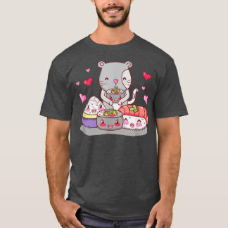 Cute Cat en Japan Food Kawaii, Kat Sushi Nigiri T-shirt