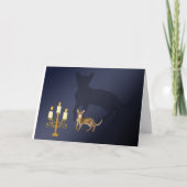 Cute Cat en Large Shadow Halloween Kaart (Voorkant)