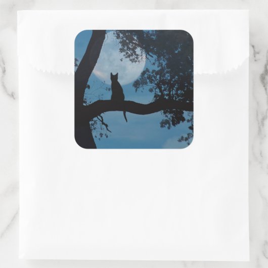 Cute Cat en Moon Stickers (Tas)