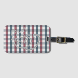 Cute Cat en Pset Pattern Bagagelabel