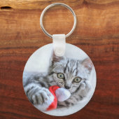 Cute Cat en Santa Claus Pet Sleutelhanger (Voorkant)