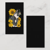 Cute Cat en Sunflower Garden Feline Love Visitekaartje (Voorkant / Achterkant)