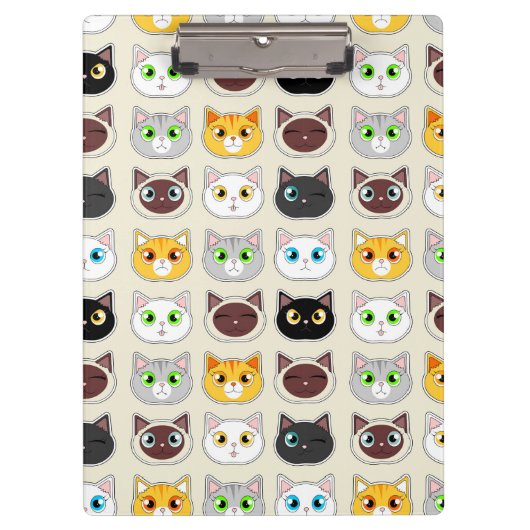Cute Cat Expressions Patroon Klembord (Voorkant)