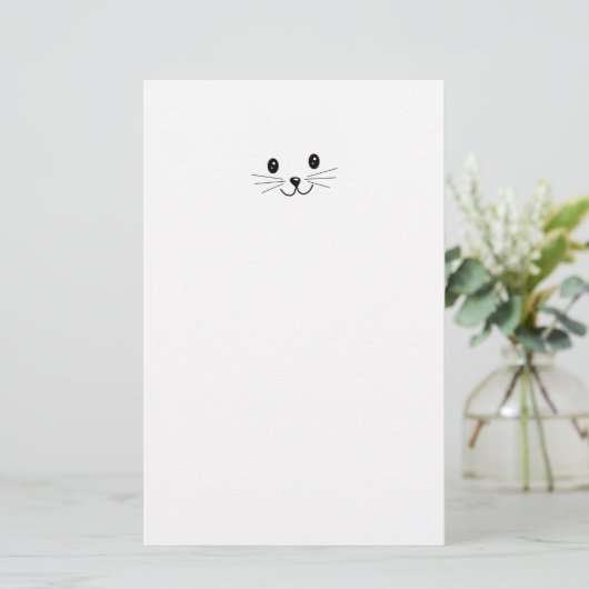 Cute Cat Face. Briefpapier (Staand voorkant)