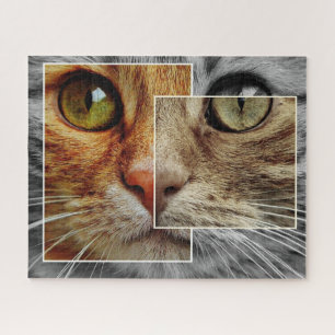 Cute Cat Face Collage Puzzle Legpuzzel