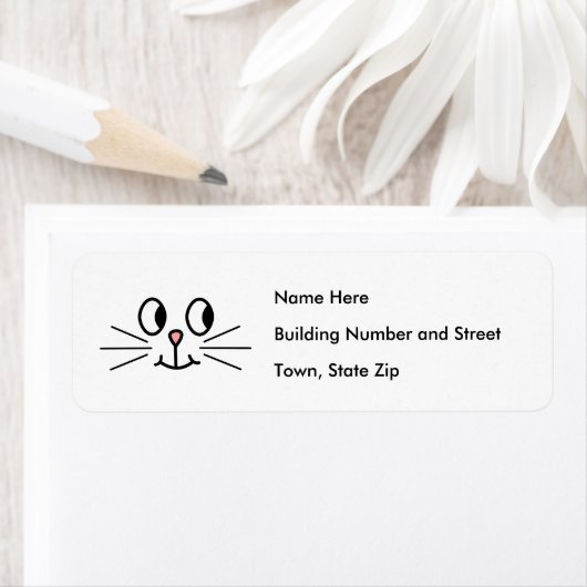 Cute Cat Face. Etiket (Insitu)