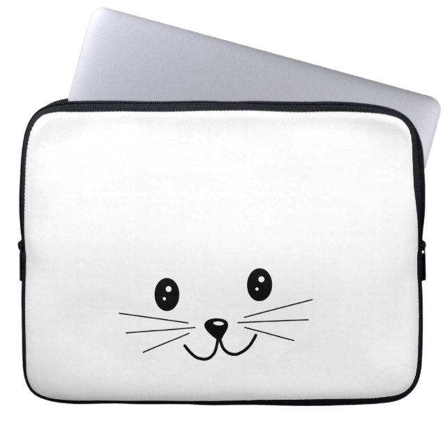 Cute Cat Face. Laptop Sleeve (Voorkant)
