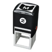 Cute Cat Face Monogram Zelfinktende Stempel (Product)