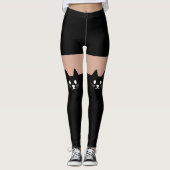 Cute Cat Face Novelty Fun Leggings (Voorkant)
