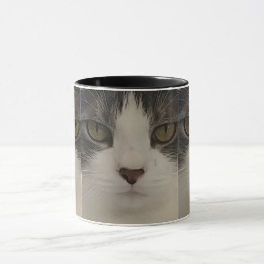 Cute Cat Face Pattern-koffie Mok (Midden)