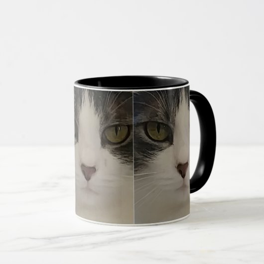 Cute Cat Face Pattern-koffie Mok (Voorkant rechts)