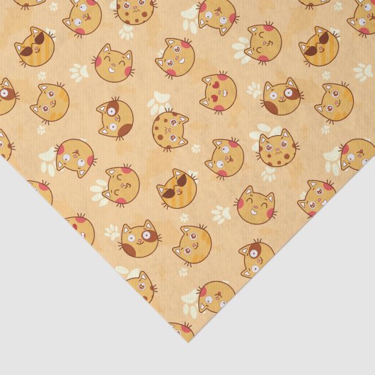 Cute Cat Face Pattern | SINAASAPPEL Tissuepapier (Detail)