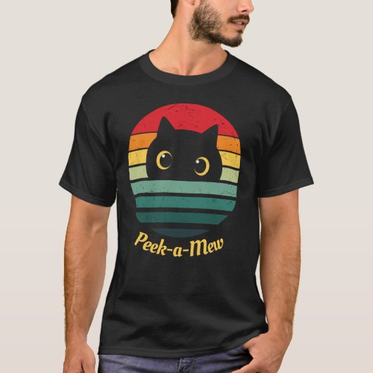 Cute Cat Face Peek a Mew T-Shirt (Voorkant)