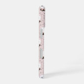 Cute Cat Face Pink Dotty Pattern Monogram iPhone 16 Hoesje (Rechterkant)