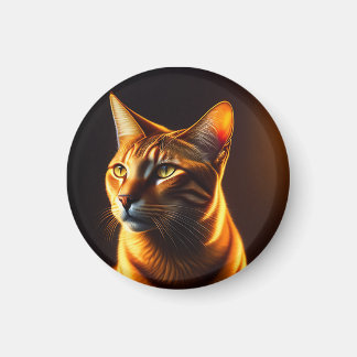 Cute Cat Face Portrait Painting Gift Magneet