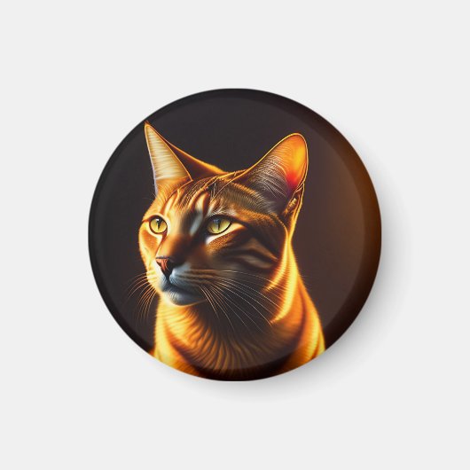 Cute Cat Face Portrait Painting Gift Magneet (Voorkant)