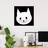 Cute Cat Face. Poster (Thuiskantoor)
