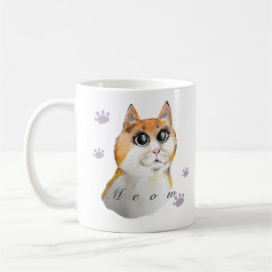 Cute Cat Face. Rode kat. Koffiemok