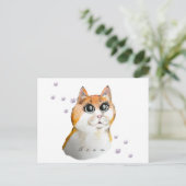 Cute Cat Face. Rode kat. KoffieMok Briefkaart (Staand voorkant)