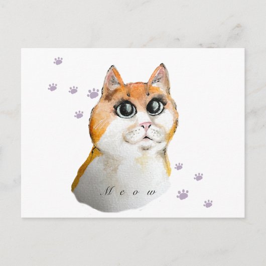 Cute Cat Face. Rode kat. KoffieMok Briefkaart (Voorkant)
