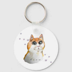 Cute Cat Face. Rode kat. KoffieMok Briefkaart Sleutelhanger