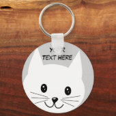 Cute Cat Face. Sleutelhanger (Voorkant)