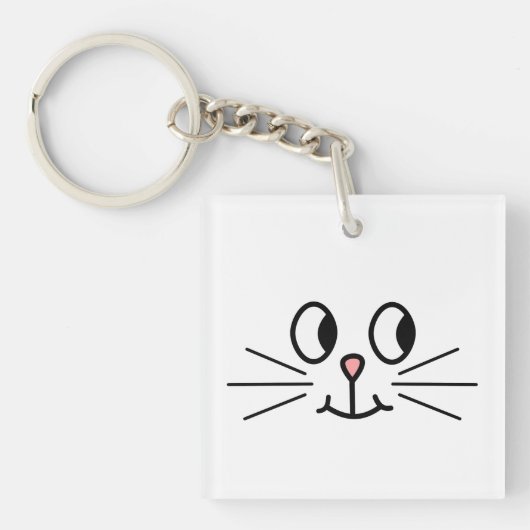 Cute Cat Face. Sleutelhanger (voorkant)