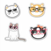 Cute Cat Face Sticker (Voorkant)