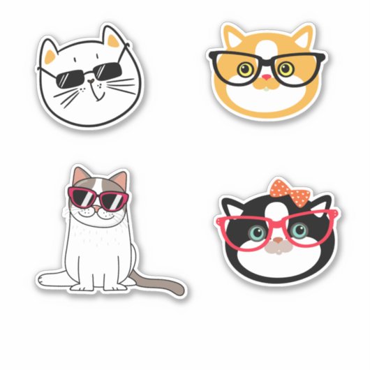 Cute Cat Face Sticker (Voorkant)