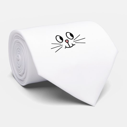 Cute Cat Face. Stropdas (Opgerold)