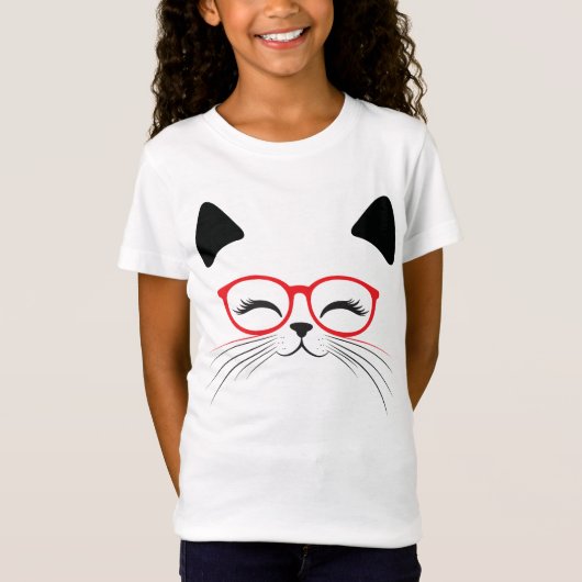 Cute Cat Face T-shirt (Voorkant)