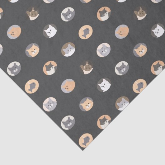 Cute Cat Face Tissue Paper with Cat Pattern Tissuepapier (Detail)