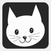 Cute Cat Face. Vierkante Sticker (Voorkant)