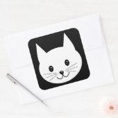 Cute Cat Face. Vierkante Sticker (Envelop)